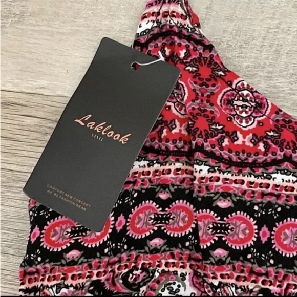 OFFERS OPEN! Boutique Laklook Boho Floral Paisley Strappy Mini Dress Size M NWT - Picture 7 of 8